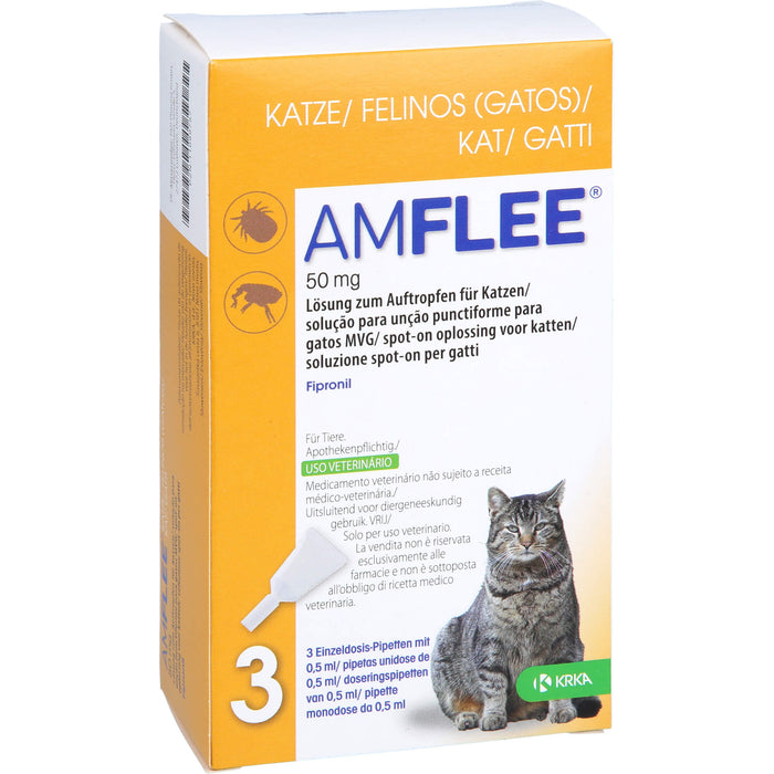 Amflee 50 mg Lösung zum Auftropfen für Katzen, 3 St. Pipetten