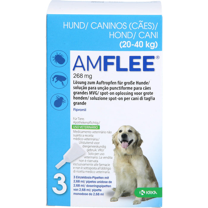 Amflee 268 mg für große Hunde 20-40 kg Lösung, 3 St. Einzeldosispipetten