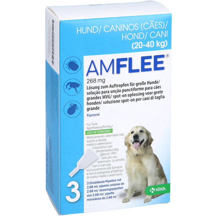 Amflee 268 mg für große Hunde 20-40 kg Lösung, 3 St. Einzeldosispipetten
