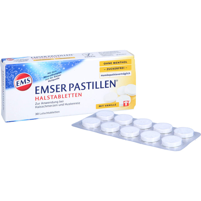 EMSER Pastillen Halstabletten ohne Menthol zuckerfrei, 30 St. Tabletten