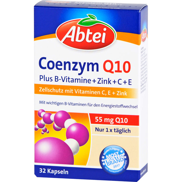 Abtei Coenzym Q10 Plus B-Vitamine+Zink+C+E Kapseln, 32 St. Kapseln