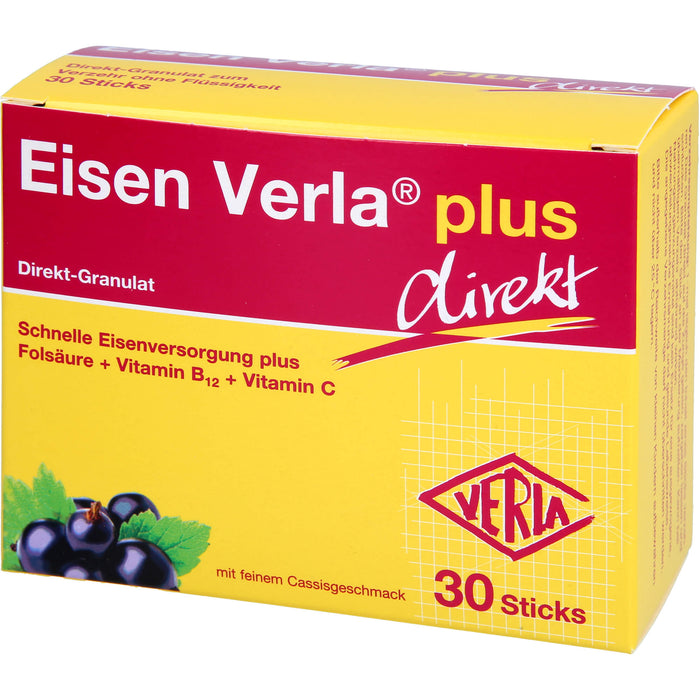 Eisen Verla plus Direkt-Granulat Sticks für gesunde Blutbildung, 30 St. Beutel