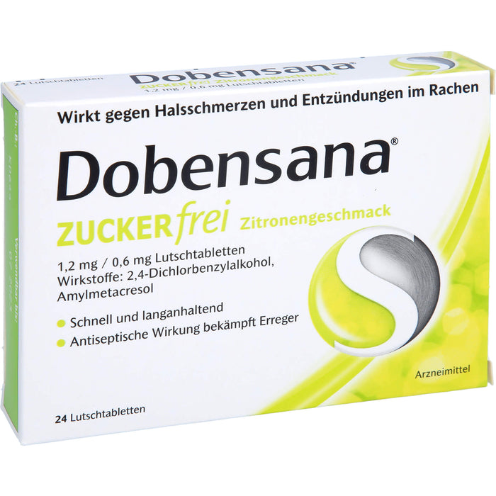 Dobensana zuckerfrei Zitronengeschmack Lutschtabletten, 24 St. Tabletten
