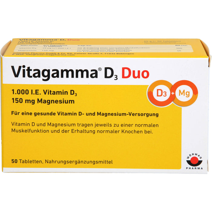 Vitagamma D3 Duo 1,000 I.E. 150 mg Magnesium NEM, 50 St TAB