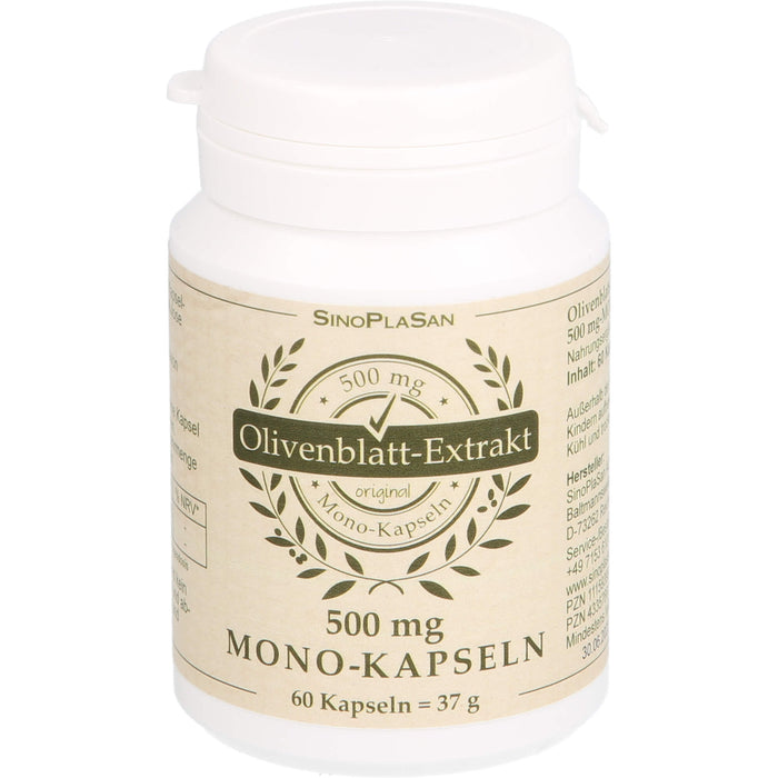 SinoPlaSan Olivenblattextrakt 500 mg Mono-Kapseln, 60 St. Kapseln