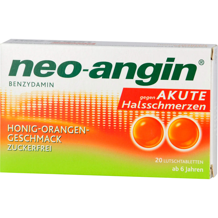 neo-angin Benzydamin Honig-Orangen-Geschmack Lutschtabletten, 20 St. Tabletten