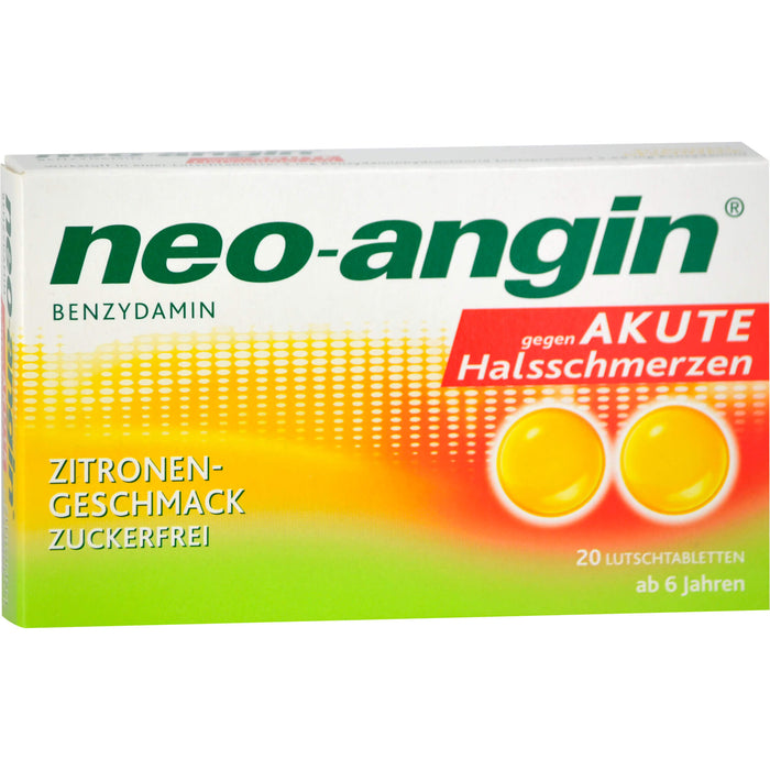 neo-angin Benzydamin Zitronengeschmack Lutschtabletten, 20 St. Tabletten