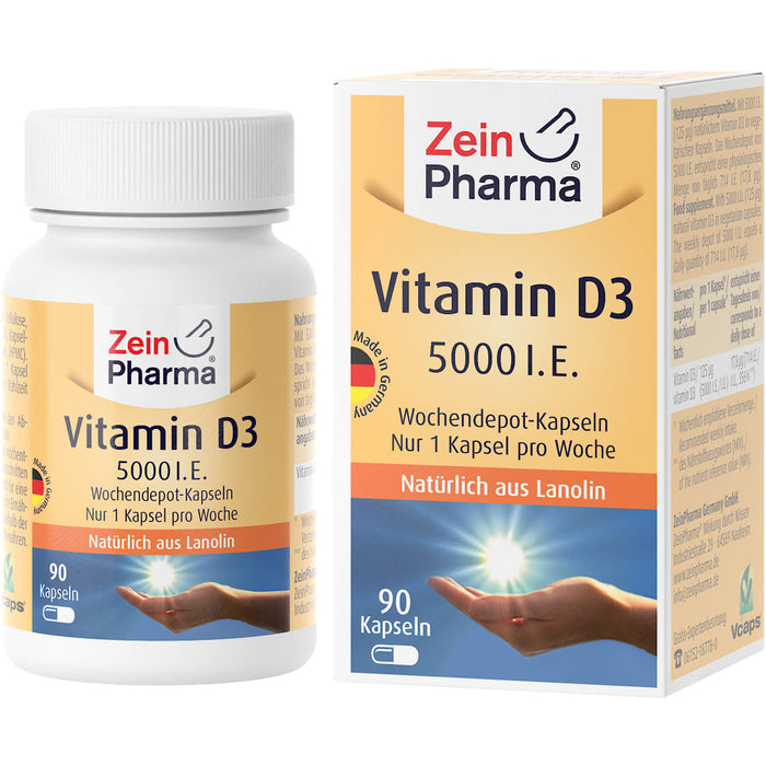 ZeinPharma Vitamin D3 5000 I.E. Wochendepot Kapseln, 90 St. Kapseln