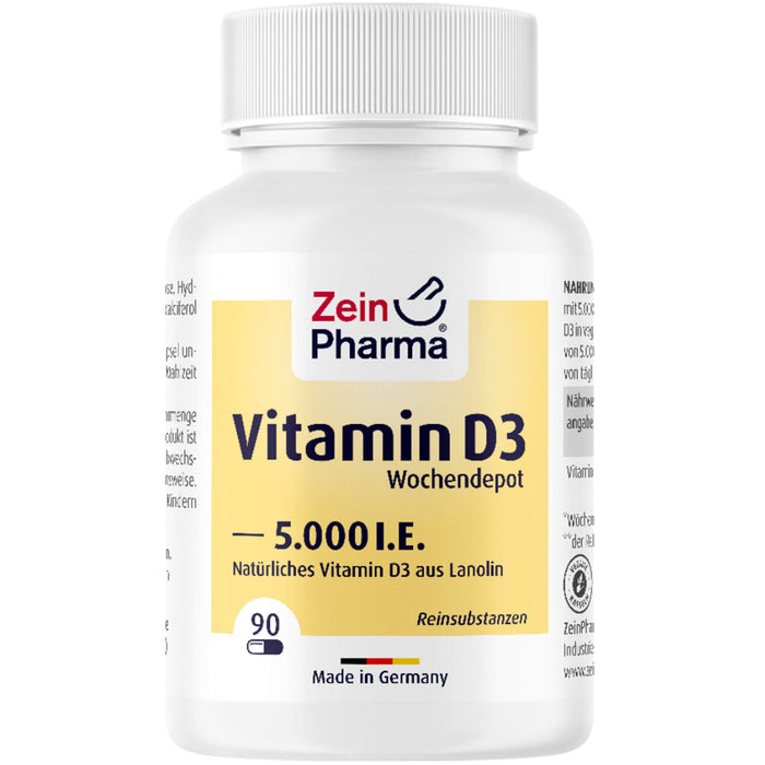 ZeinPharma Vitamin D3 5000 I.E. Wochendepot Kapseln, 90 St. Kapseln