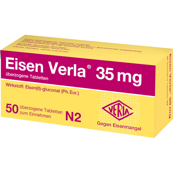 Eisen Verla 35 mg Tabletten gegen Eisenmangel, 50 St. Tabletten