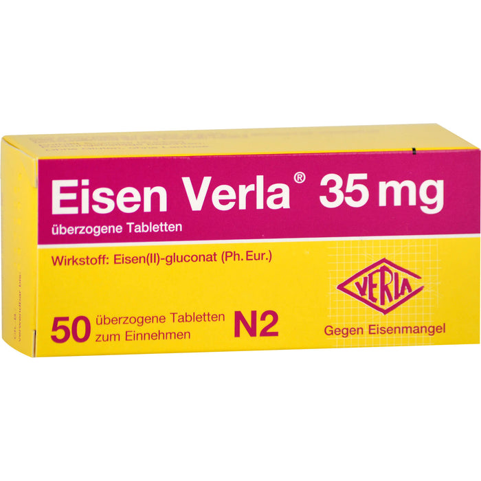 Eisen Verla 35 mg Tabletten gegen Eisenmangel, 50 St. Tabletten