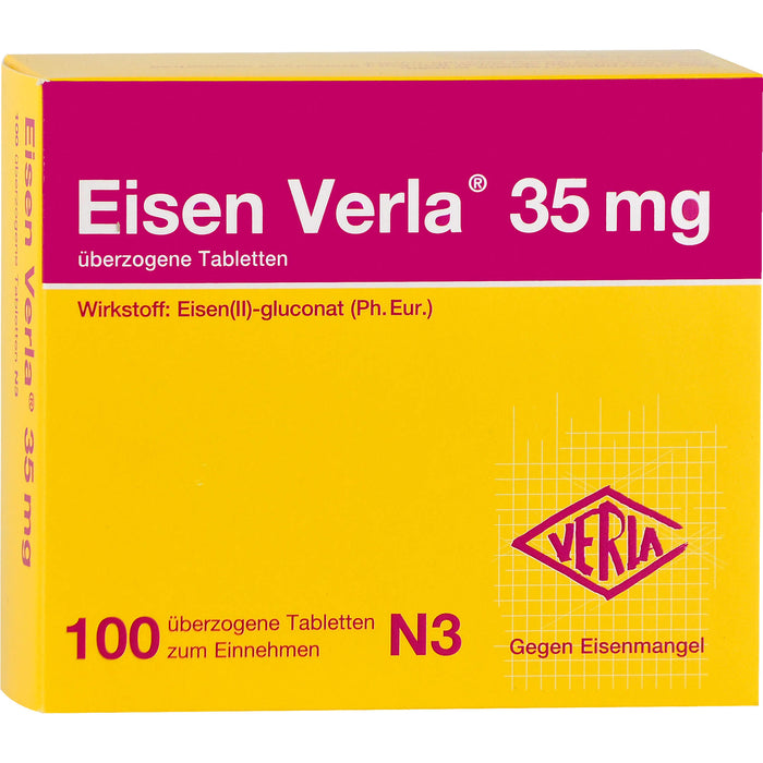 Eisen Verla 35 mg Tabletten gegen Eisenmangel, 100 St. Tabletten
