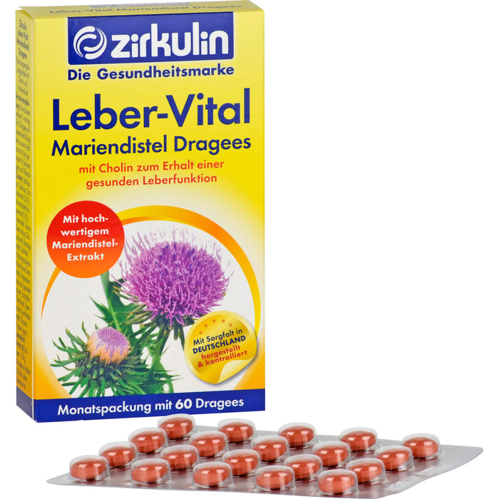 zirkulin Leber-Vital Mariendistel Dragees, 60 St. Tabletten