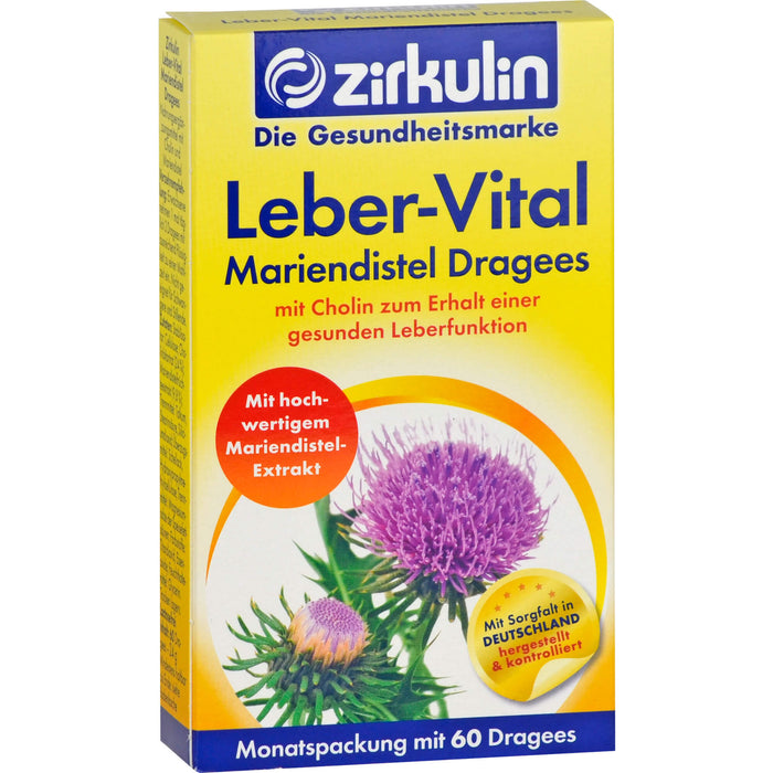 zirkulin Leber-Vital Mariendistel Dragees, 60 St. Tabletten
