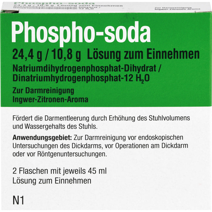 Phospho-soda Lösung mit Ingwer-Zitronen-Geschmack zur Darmreinigung, 2 St. Flaschen