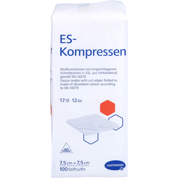 ES-Kompressen unsteril 7,5x7,5cm 12fach, 100 St KOM