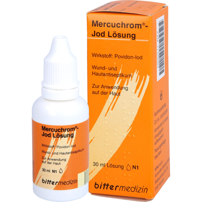 Mercuchrom Jod Lösung Wund- und Hautantiseptikum, 30 ml Lösung