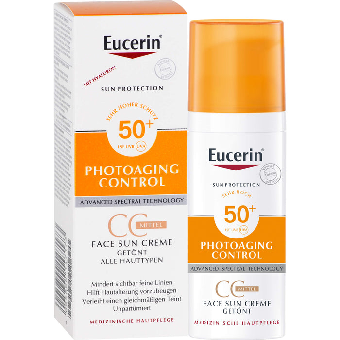 Eucerin Photoaging Control Face Sun CC Creme getönt LSF 50+ mittel, 50 ml Creme