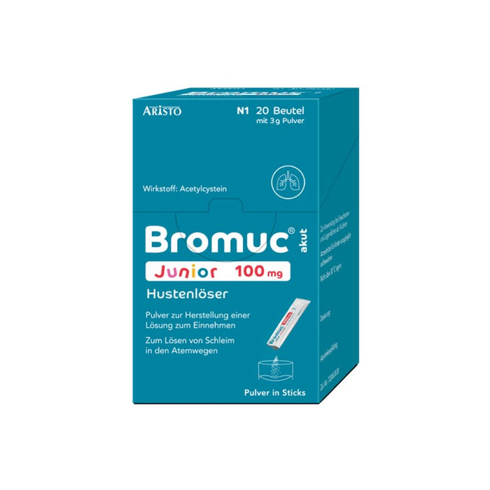 Bromuc akut Junior 100 mg Hustenlöser, Pulver zur Herstellung einer Lösung zum Einnehmen, 20 St PLE