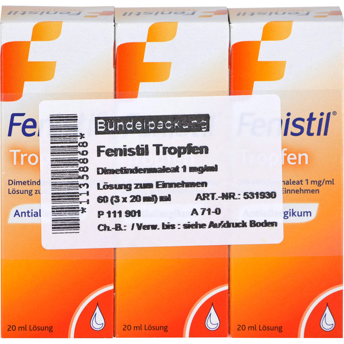 Fenistil Tropfen zur symptomatischen Behandlung von allergischen Erkrankungen und Juckreiz, 60 ml Lösung