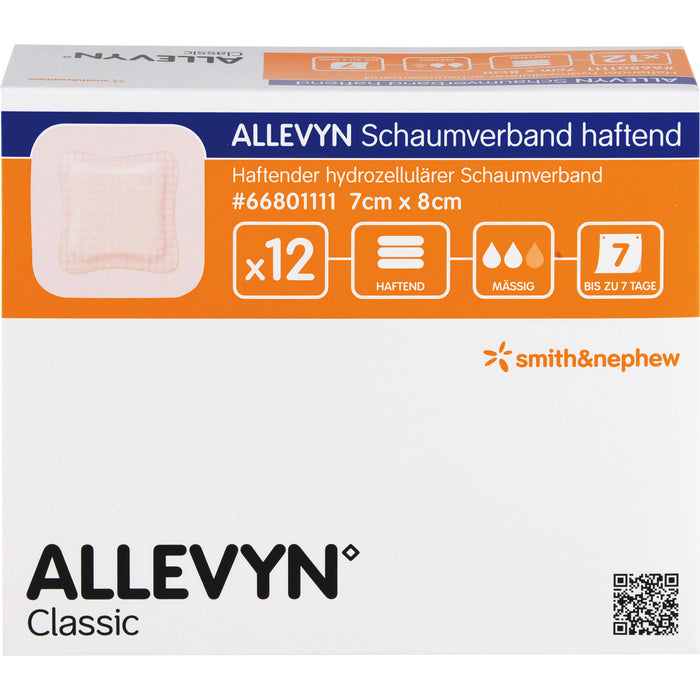 ALLEVYN Schaumverband 7x8 cm haftend, 12 St VER