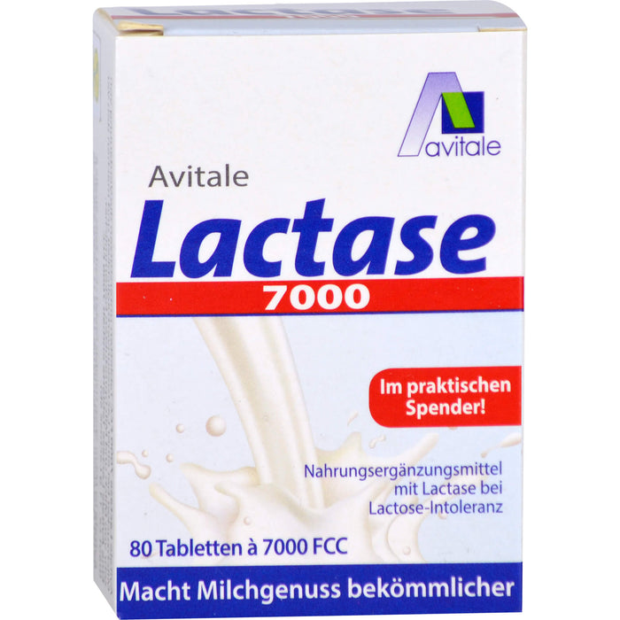 Avitale Lactase 7000 Tabletten bei Lactose-Intoleranz, 80 St. Tabletten