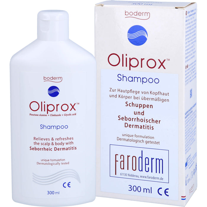 Oliprox Shampoo CE bei übermäßigen Schuppen und seborrhoischer Dermatitis, 300 ml Lösung