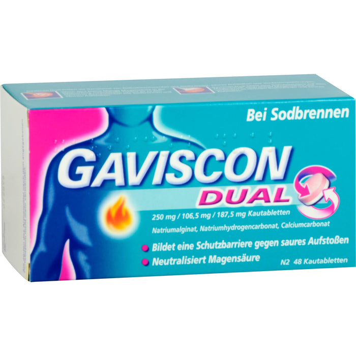 GAVSICON Dual Kautabletten bei Sodbrennen, 48 St. Tabletten