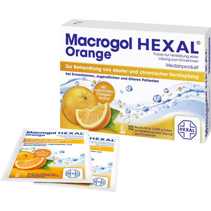 Macrogol HEXAL Orange, 10 St. Beutel