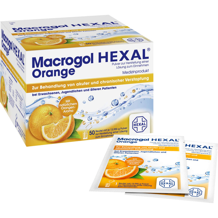 Macrogol HEXAL Orange, 50 St. Beutel