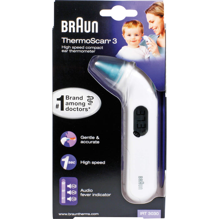 BRAUN ThermoScan 3 Ohr-Kompaktthermometer, 1 St. Fieberthermometer