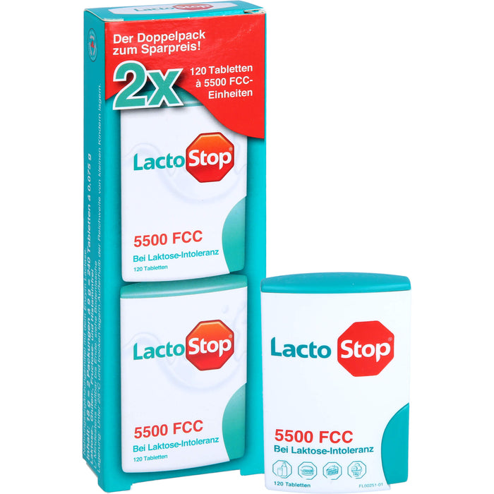 Lactostop 5,500 FCC Tabletten Klickspender bei Lactose-Intoleranz, 240 St. Tabletten