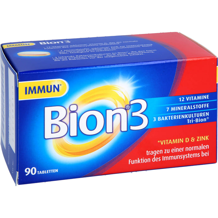 Bion 3 Vitamine, Mineralstoffe, Bakterienkulturen Tabletten, 90 St. Tabletten