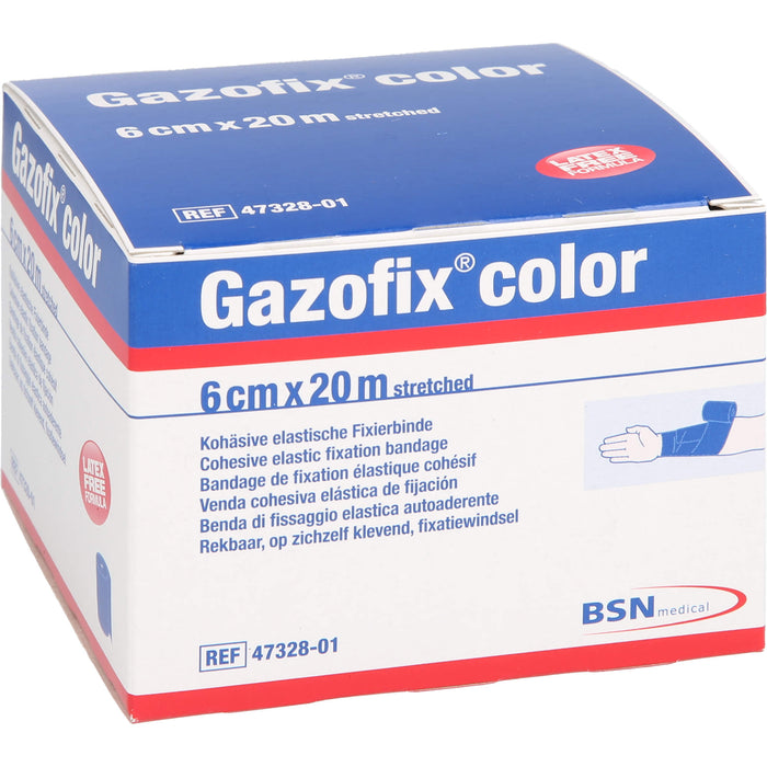 Gazofix color kohäsive Fixierbinde blau 20m x 6cm, 1 St BIN