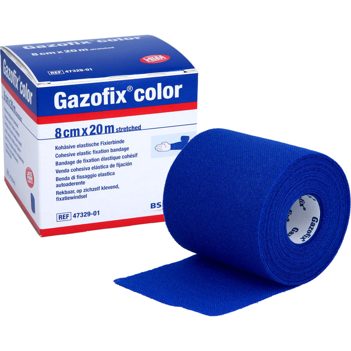 Gazofix color kohäsive Fixierbinde blau 20m x 8cm, 1 St BIN
