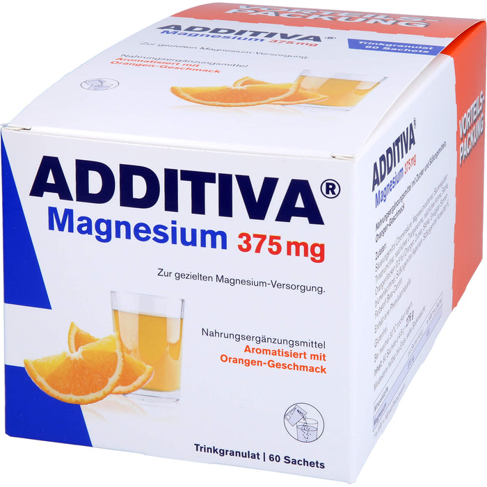 ADDITIVA Magnesium 375 mg Trinkgranulat Orangen-Geschmack, 60 St. Pulver