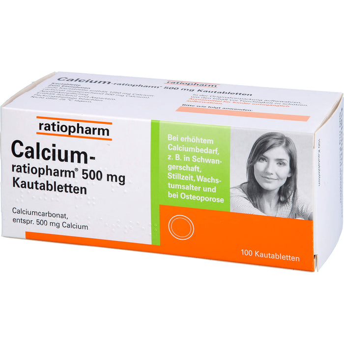 Calcium-ratiopharm 500 mg Kautabletten, 100 St. Tabletten
