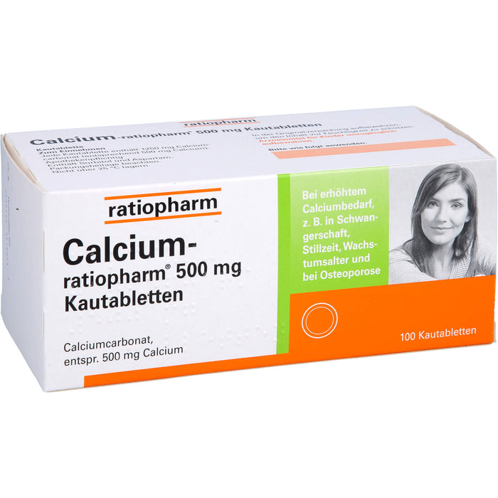 Calcium-ratiopharm 500 mg Kautabletten, 100 St. Tabletten