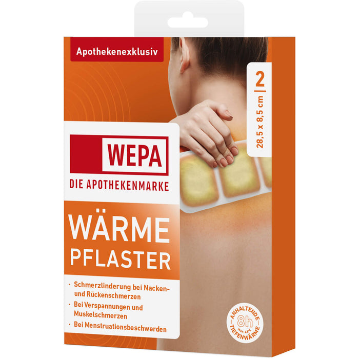 WEPA Wärmepflaster Nacken/Rücken 28,5 x 8,5 cm, 2 St. Kompressen