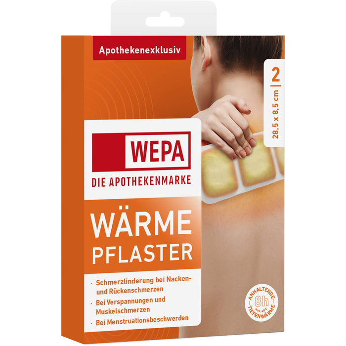 WEPA Wärmepflaster Nacken/Rücken 28,5 x 8,5 cm, 2 St. Kompressen