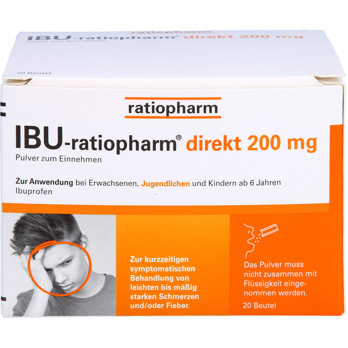 IBU-ratiopharm direkt 200 mg Pulver zum Einnehmen, 20 St. Beutel