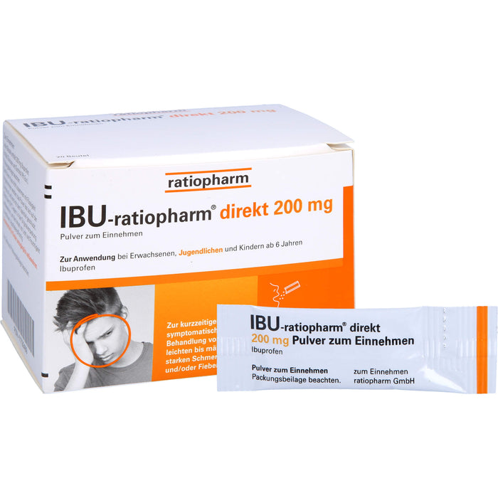 IBU-ratiopharm direkt 200 mg Pulver zum Einnehmen, 20 St. Beutel