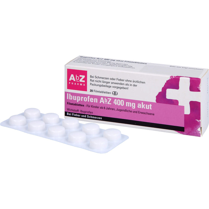 Ibuprofen AbZ 400 mg akut Filmtabletetten, 20 St. Tabletten