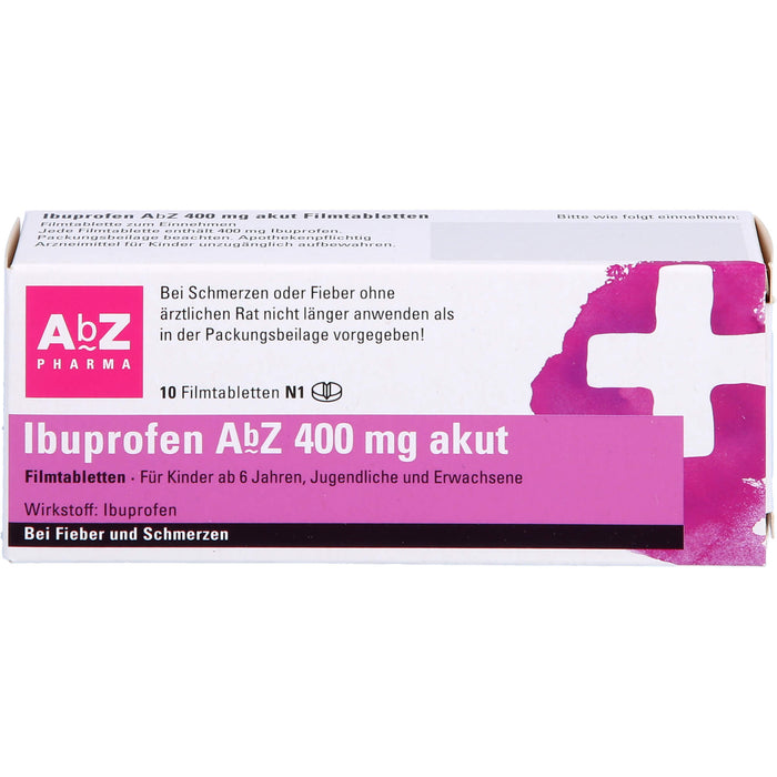 Ibuprofen AbZ 400 mg akut Filmtabletten, 10 St. Tabletten