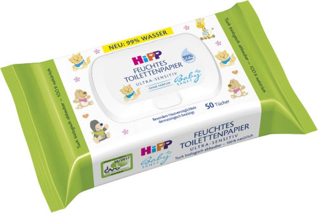 HiPP Babysanft feuchtes Toilettenpapier, 50 St. Tücher