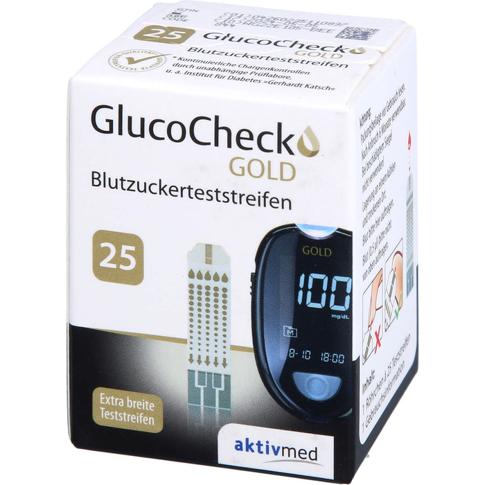 GlucoCheck GOLD Blutzuckerteststreifen, 25 St TTR