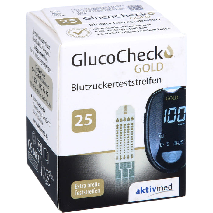GlucoCheck GOLD Blutzuckerteststreifen, 25 St TTR