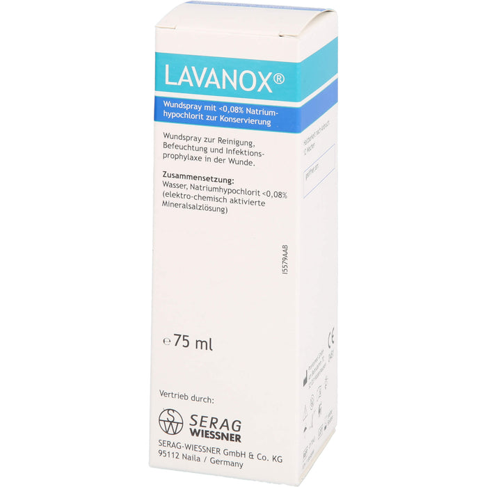 LAVANOX Wundspray zur Reinigung, Befeuchtung und Infektionsprophylaxe in der Wunde, 75 ml Lösung