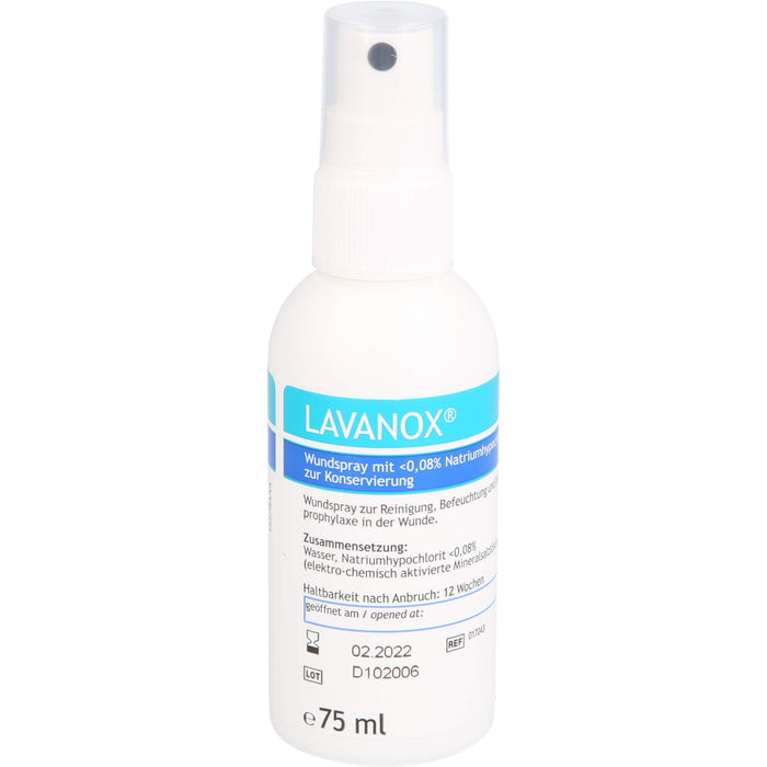 LAVANOX Wundspray zur Reinigung, Befeuchtung und Infektionsprophylaxe in der Wunde, 75 ml Lösung