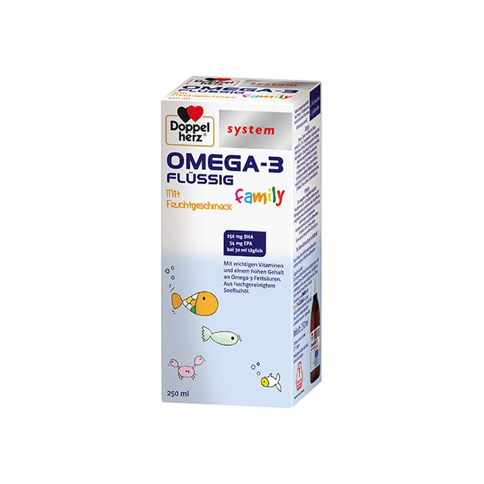 Doppelherz system OMEGA-3 flüssig family mit Fruchtgeschmack, 250 ml Lösung